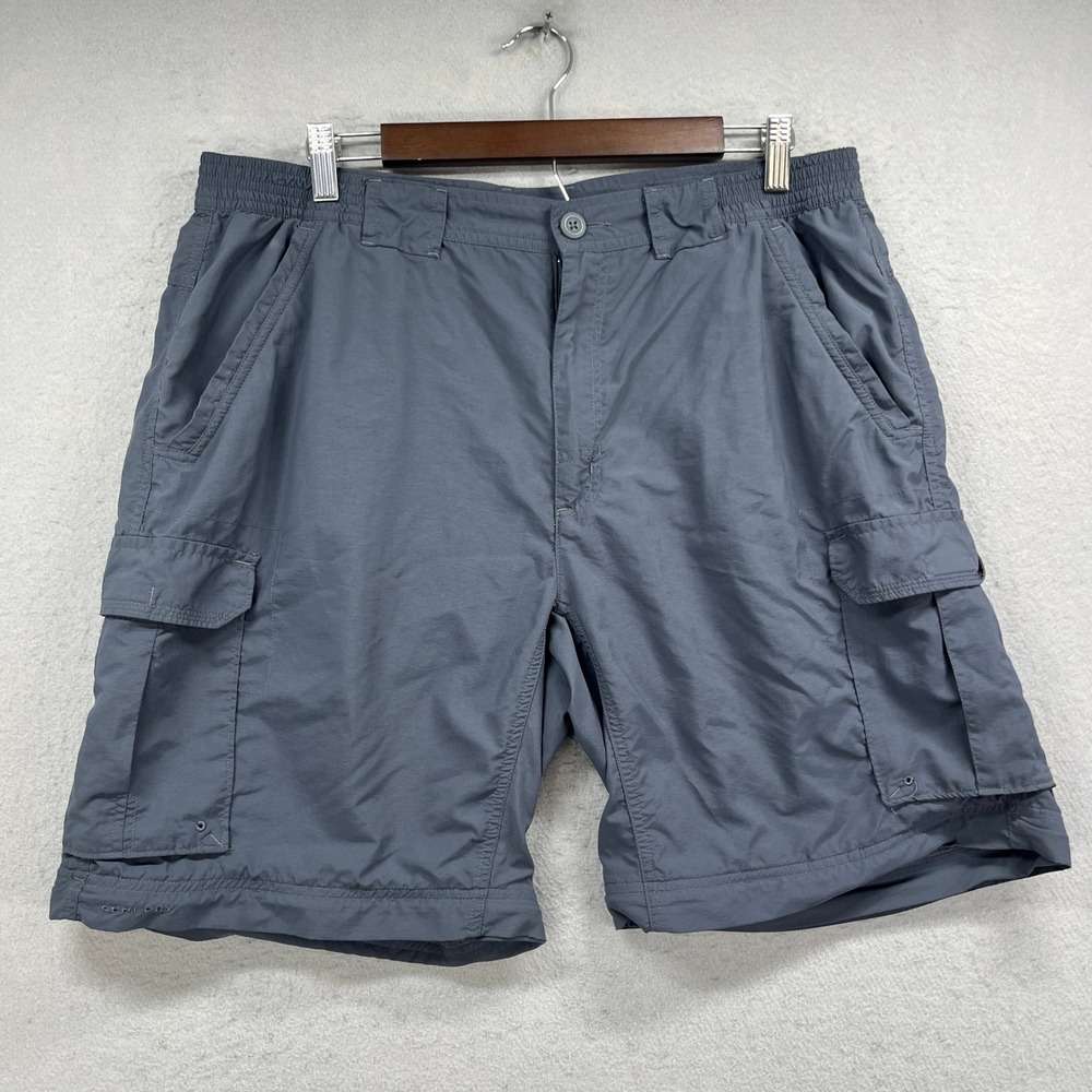Columbia Titanium Convertible Cargo Shorts Mens L Gray Packable Omni Dry Hiking